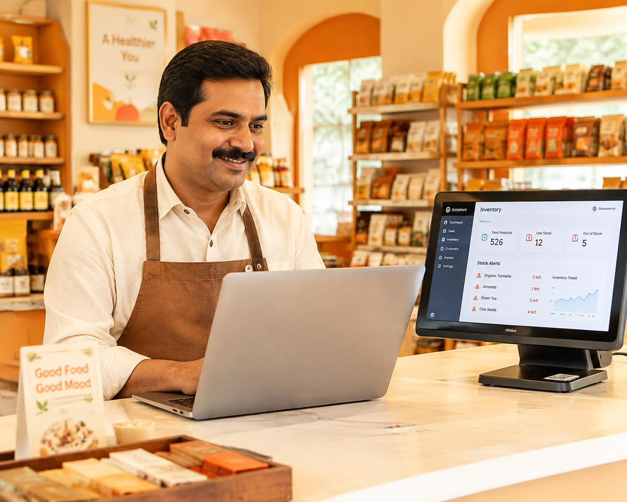 Shop owner using ByTech billing and inventory software